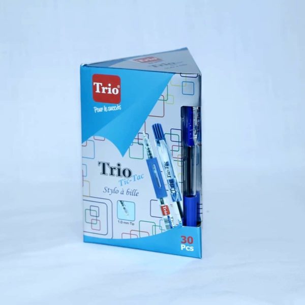 Stylo à bille Bleu Tic-Tac TRIO Pus - Paquet de 30