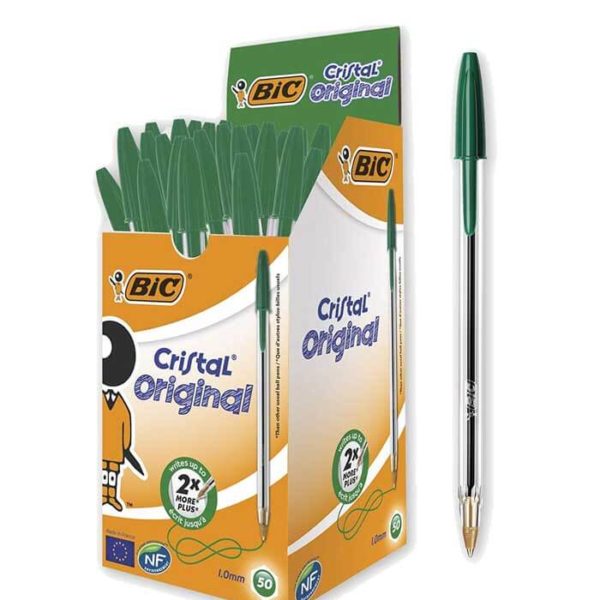 Stylo à bille cristal original Vert - BIC - Paquet de 50
