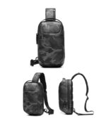 Sac À Bandoulière Etanche USB Antivol Épaule Sling Multifonction
