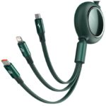 Câble USB Micro Et Type C Miroir Lumineux 3 En1 100W 1,2m (Vert) – Image 2