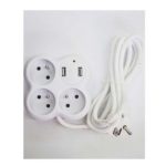 Rallonge Multiprises 3 trous et 2 port USB+câble Android – Image 2