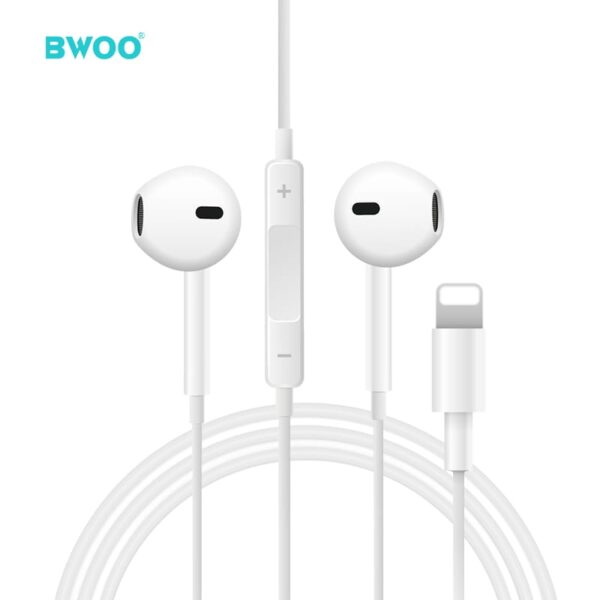 Bwoo Écouteur Stéréo Compatible IPhone tous série - Blanc