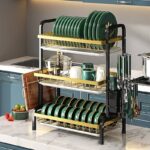 Égouttoir de rangement à vaisselle pour cuisine à 3 Niveaux