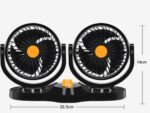 Mini Ventilateur de Voiture à Double Tête, Rotation Résistante à 360 Degrés – Image 2