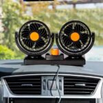 Mini Ventilateur de Voiture à Double Tête, Rotation Résistante à 360 Degrés