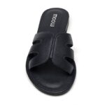 Sandales plates en simili cuir - Moow - Noir – Image 2