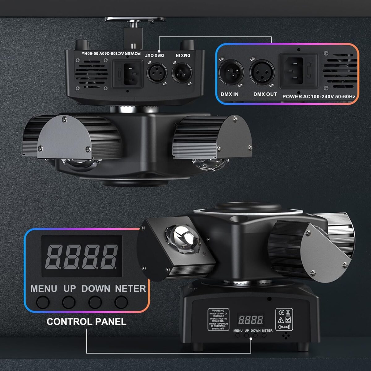 Projecteur Jeu De Lumière 4 Bras – Image 4