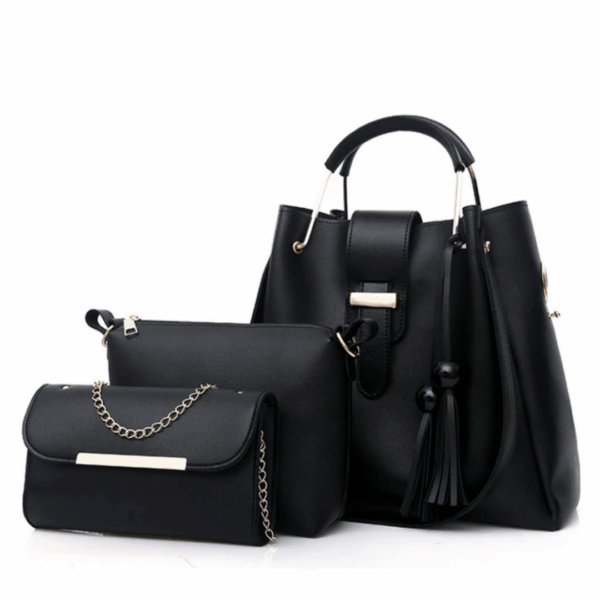 Sac à main à bandoulière Dame 3 en 1 noir