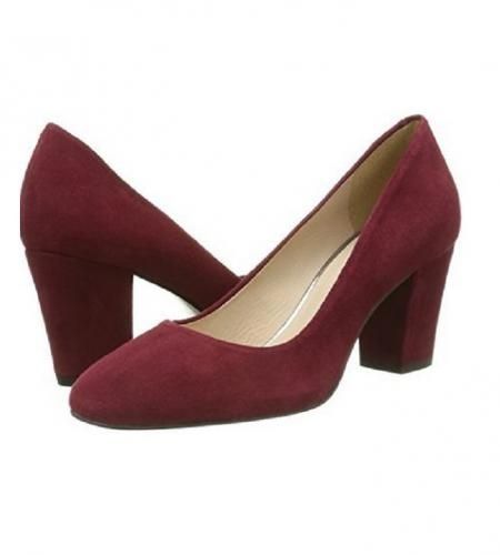 Escarpin bordeaux talon carré Clearance
