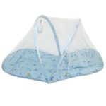 Lit pliable portable pour nouveau-né avec moustiquaire - Bleu – Image 2