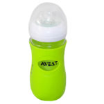 Biberon naturel avec protège 220 ml - Vert