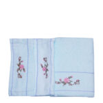 Lot de 3 Serviettes pour bébé - 100% Coton - Bleu clair