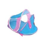 Lit pliable avec moustiquaire transportable - Bleu/Rose