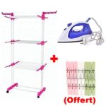 Kit 2 pièces - Séchoir à linge 3 niveaux + Fer à repasser