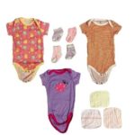 Ensemble Barboteuse ( 3 Barboteuses, 4 Chaussons) - Rose – Image 3