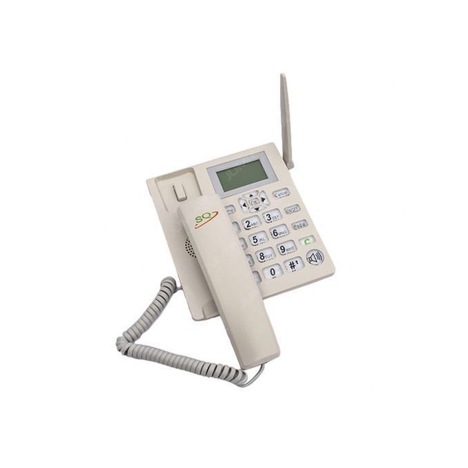 Téléphone Fixe SQ MOBILE – GSM- 2 SIM + Batterie – LS – Blanc – Kevajo