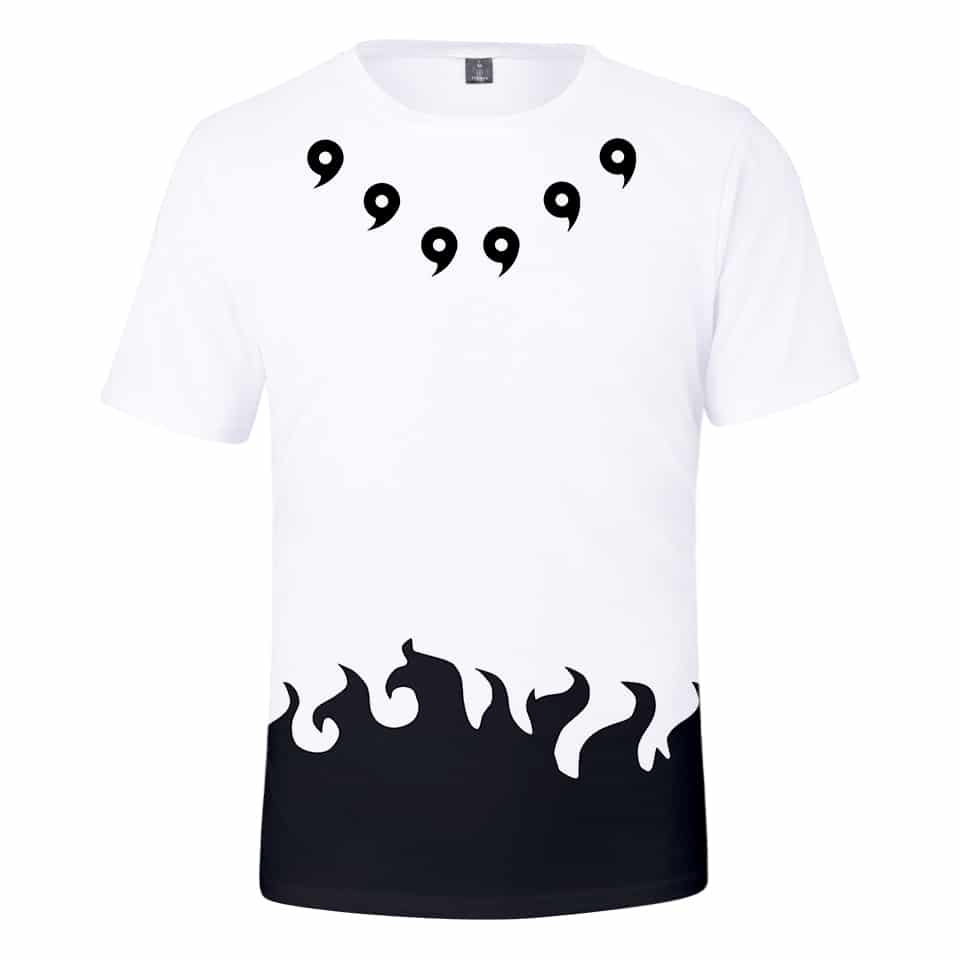 T-shirt Naruto Manga - Personnalisé Noir Et Blanc - Polyester - Fait Main En France