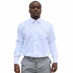 Chemise blanche col napolitain - 100% coton