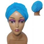 Bonnet marocain Lycra Jersey  pour femme - Bleu Ciel