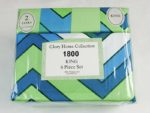 Drap de lit de 3 places - 6 pièces vert/bleu – Image 5