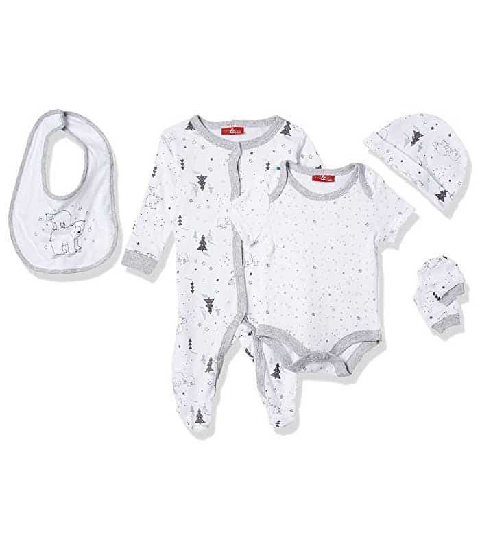 Kit de naissance 5 pièces pour bébé - Lilly and Jack - Blanc – Image 1