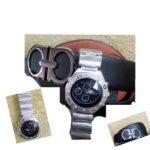 Ensemble Montre homme + Ceinture - Noir