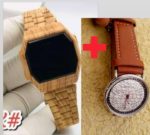 Montre Casio tactile + Acacia - Marron