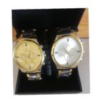 Paire de montres hommes Quartz + bracelet ( coffret offert)