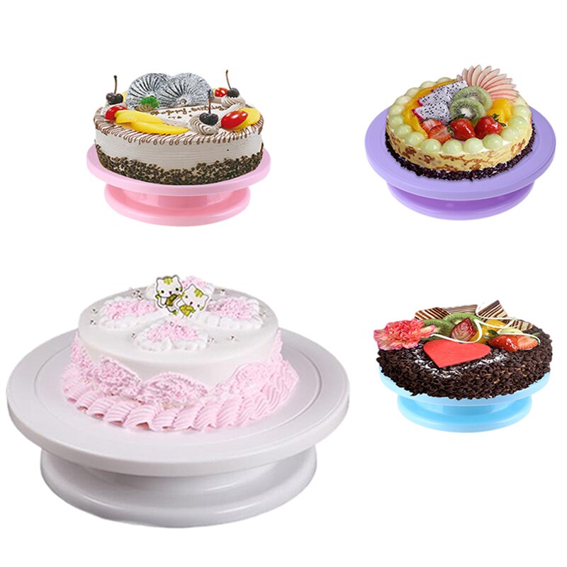 Acheter Plateau tournant à gâteau rond de 14cm, support de décoration  rotatif en plastique de qualité alimentaire, plaque de cuisson