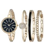 Ensemble montre bracelet et bracelet Anne Klein pour femmes - Or/Noir