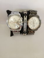 Paire de Montre Homme+ bracelet - Noir et Blanc ( coffret offert)