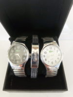 Paire de Montre Homme Quartz + bracelet - Noir et Blanc ( coffret offert)