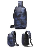 Sac à bandoulière multifonction antivol - Bleu