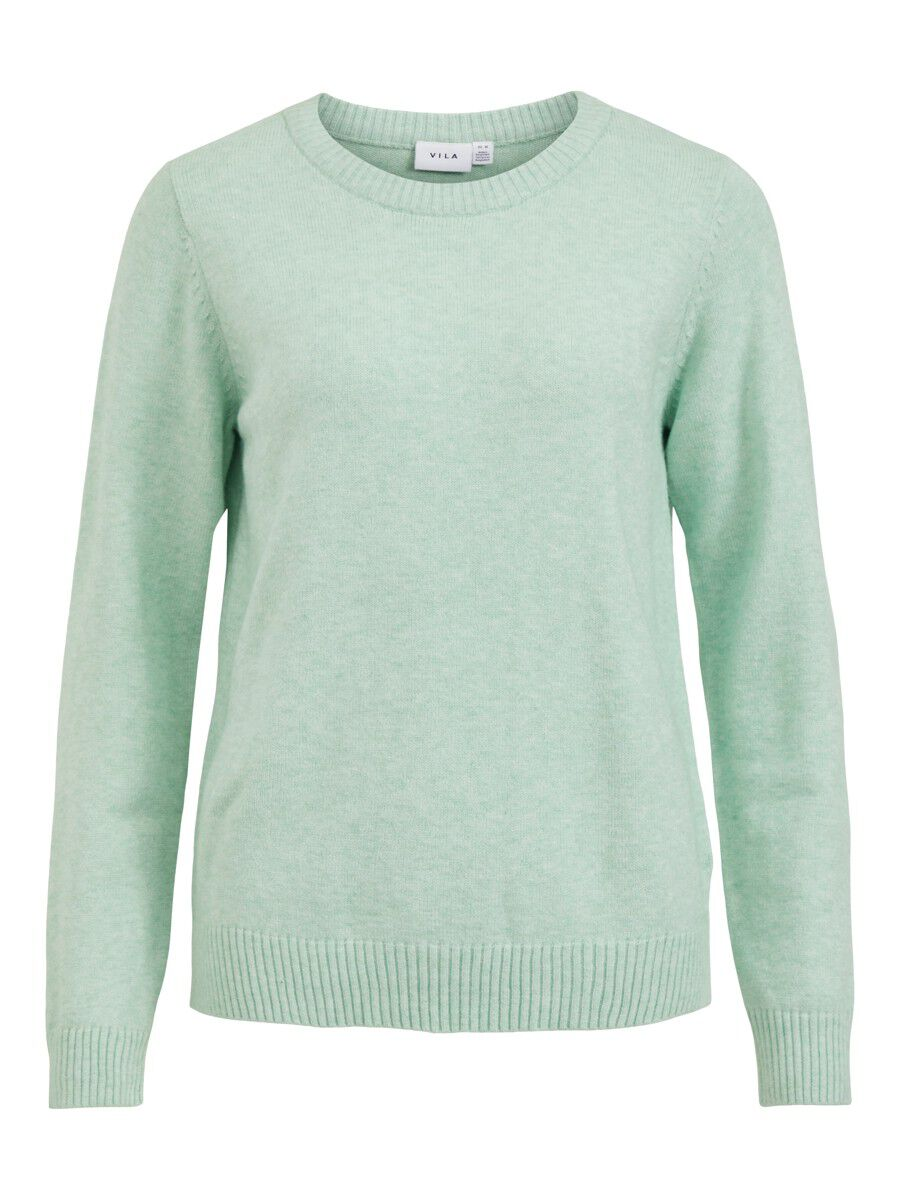 Pull Col Rond En Maille - Vert – Image 1
