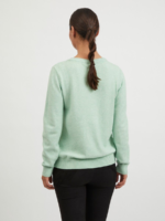 Pull Col Rond En Maille - Vert – Image 2