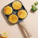 Poêle à Crêpes et Omelette antiadhésive 4 Trous, Poêle à frire Moule à Crêpe – Image 3