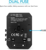 Adaptateur de voyage universel avec 4 ports USB ultra-rapides et 1 port USB ultra-rapide de type C – Image 6