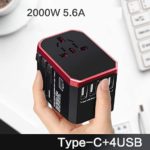 Adaptateur de voyage universel avec 4 ports USB ultra-rapides et 1 port USB ultra-rapide de type C – Image 2