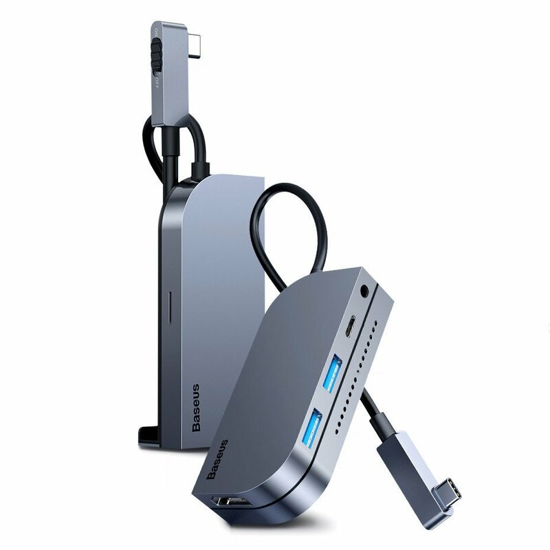 Convertisseur Baseus Bend Angle multifonctionnel (CAHUB-CWJ0G) – Image 1