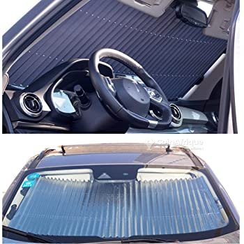 Protection solaire pour voiture, double couche  pare-soleil,pliable,rétractable automatique,avant et arrière – Kevajo