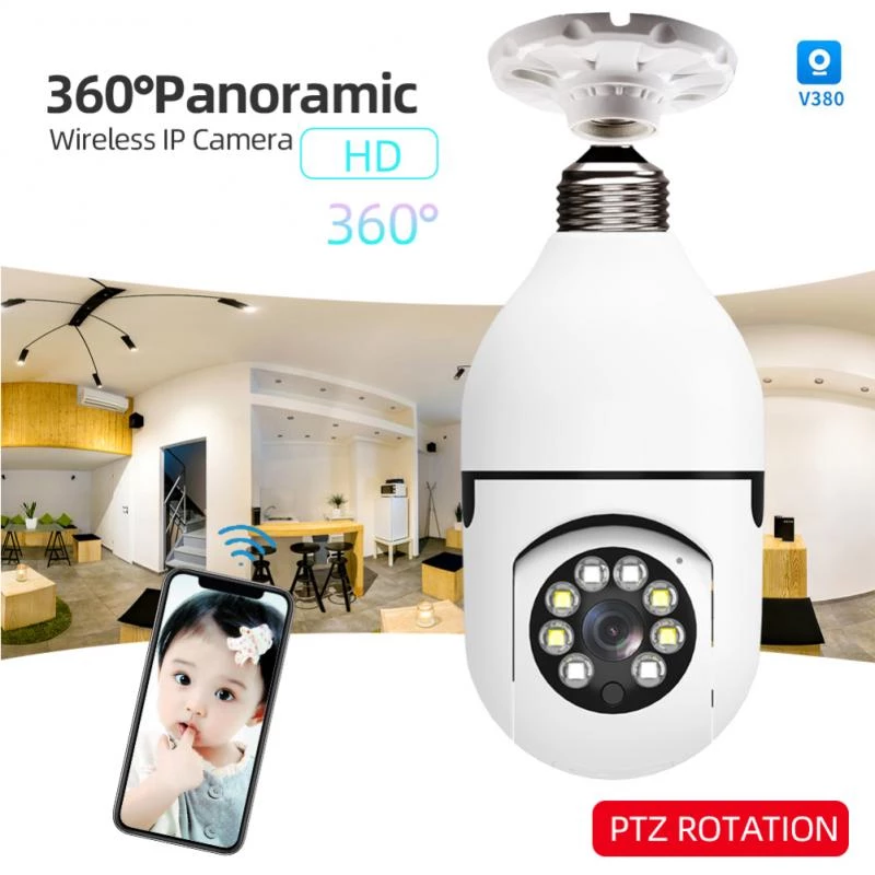 Caméra ampoule de sécurité 1080P WiFi intérieur sans fil