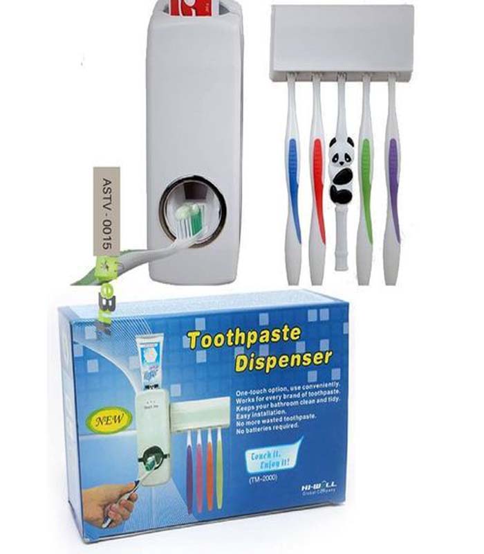 Distributeur automatique de dentifrice mural porte-brosse à dents  anti-poussière support de rangement mural ensemble d'accessoires de salle  de bain presse-agrumes