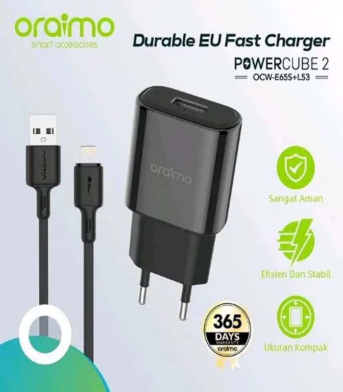 Chargeur Oraimo Charge Rapide Iphone Lightning disponible chez Nova
