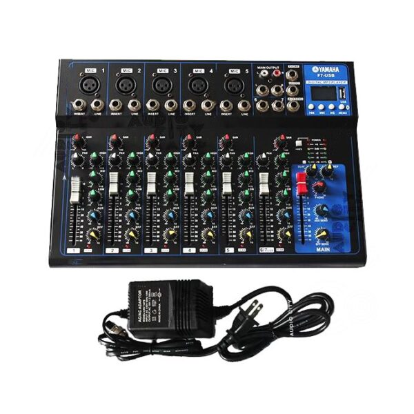 Table De Mixage Audio USB/Bluetooth 6 Canaux Avec Carte Son - Pour Home Studio, DJ Débutant, Petites Scènes Et Enregistrement