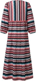 Robe longue à manches bulles motif ondulation – Image 3