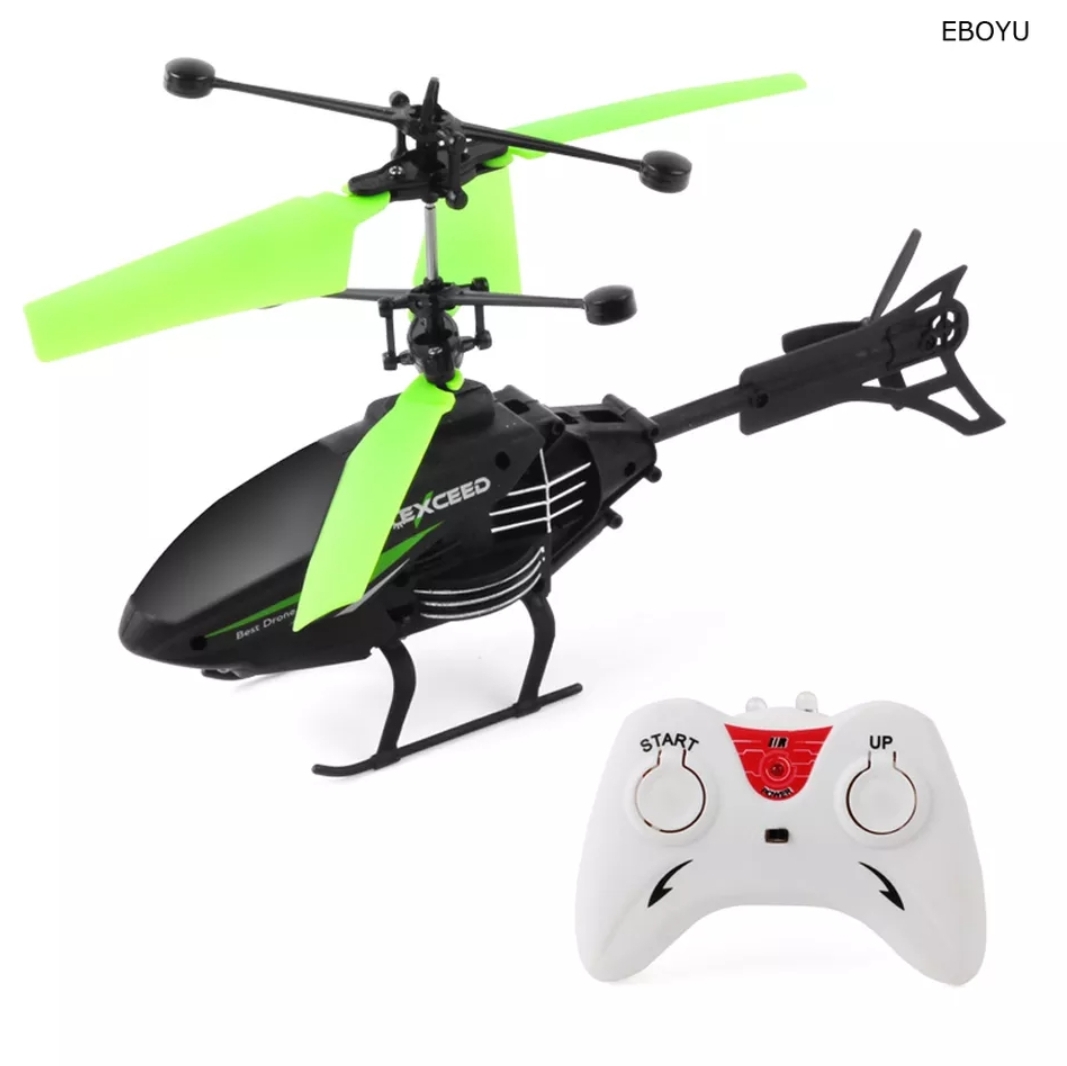 Hélicoptère Télécommandée, Contrôle Par Induction - Noir/Vert – Image 1