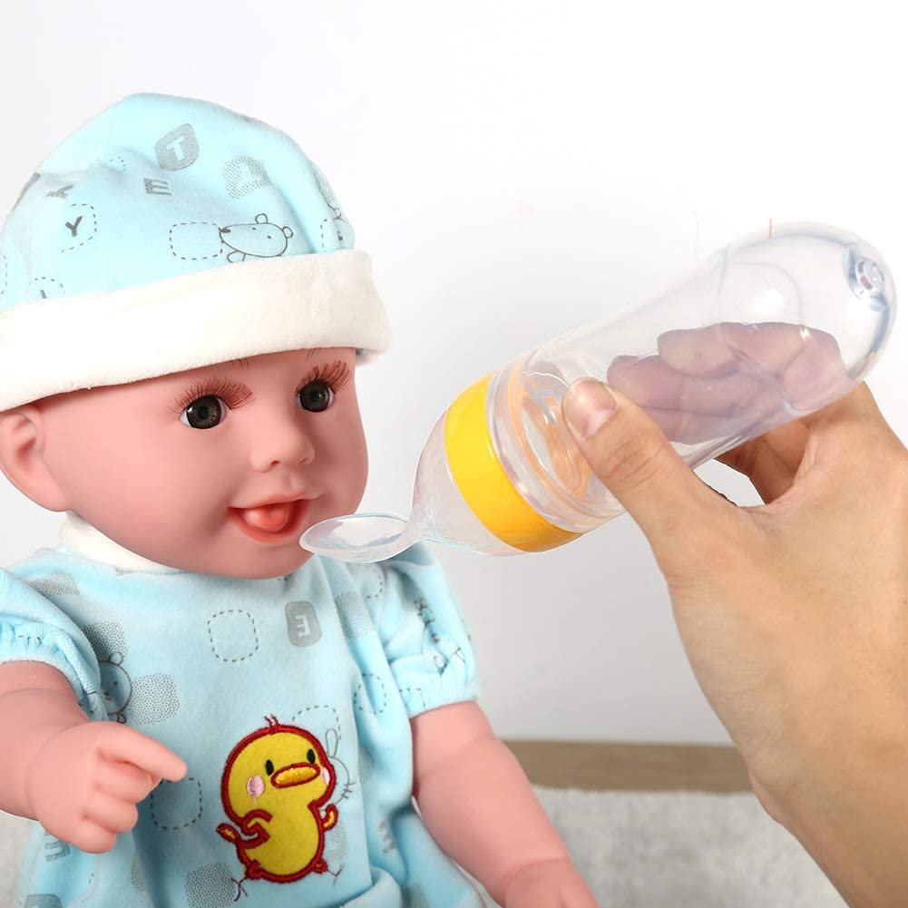 Biberon cuillère pour bébé, 7,7 X 2,2 pouces Biberon de céréales en  silicone facile à nettoyer pour bébé pour nourrir la pâte de céréales  Aliment