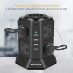 BEPiTECH Rallonge d'alimentation de 3 mètres 8 prises de courant 2500 W avec station de charge 4 USB – Image 3