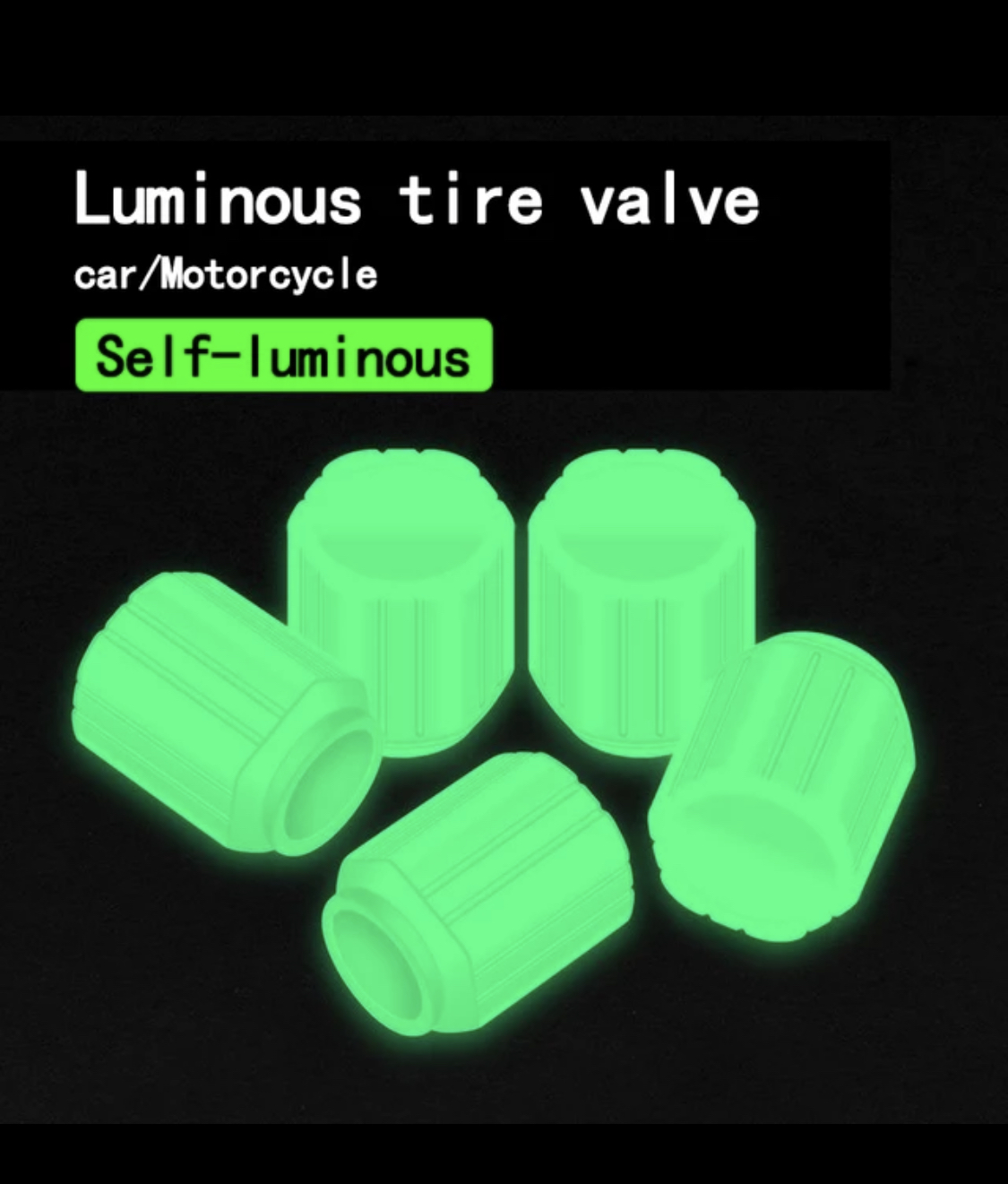 Bouchons de Valve de pneu lumineux – Vert – Kevajo