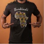 T-shirt Burkindi motif Afrique Bogolan à col rond - Noir